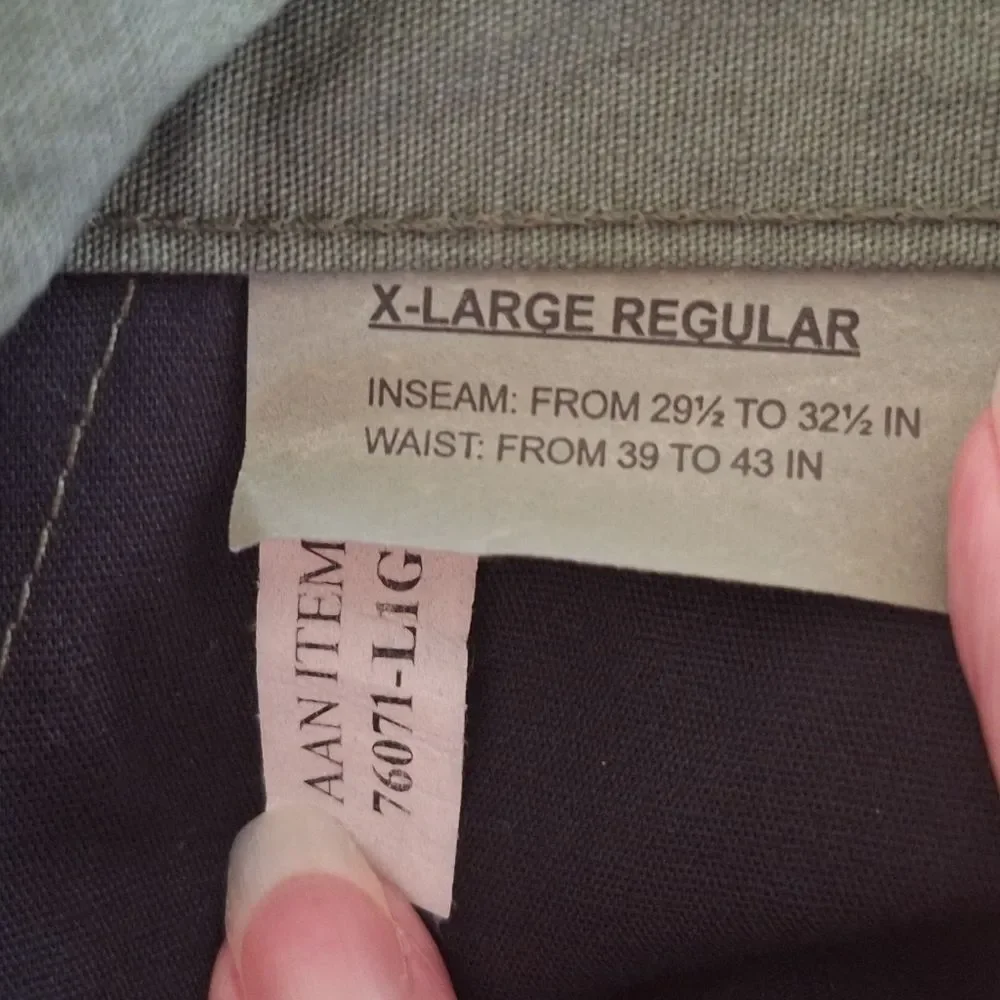 Tru-Spec Classic BDU Cargo Pants Olive 100% Cotton Rip Stop XL Regular NWOT